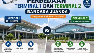 Terminal 1 dan Terminal 2 Bandara Juanda